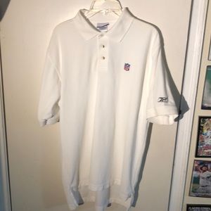 NFL Shield Logo Reebok Football White Polo Shirt Men’s Medium